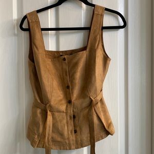 Banana republic faux suede top-size 6 petite
